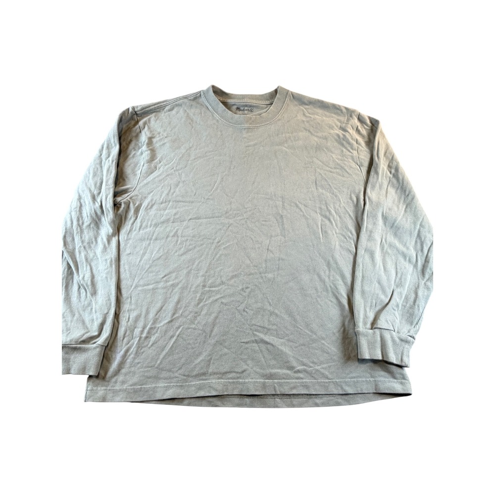 Madewell Mens Long Sleeve Crewneck T-Shirt Sage Green Size L